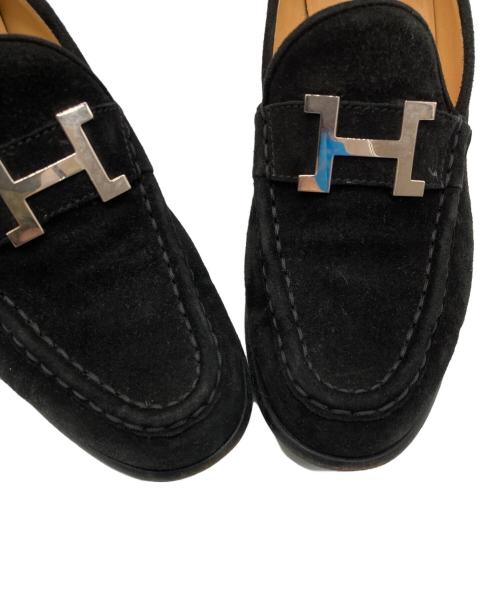 HERMES（エルメス）HERMES (エルメス) コンスタンス Hロゴヒールローファー ブラック サイズ:36の古着・服飾アイテム