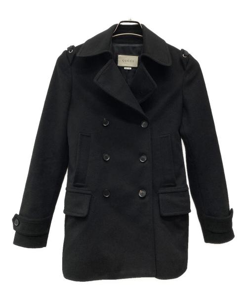 GUCCI（グッチ）GUCCI (グッチ) ウールダブルブレストコート/325072 ZGW07 ブラック サイズ:３６の古着・服飾アイテム