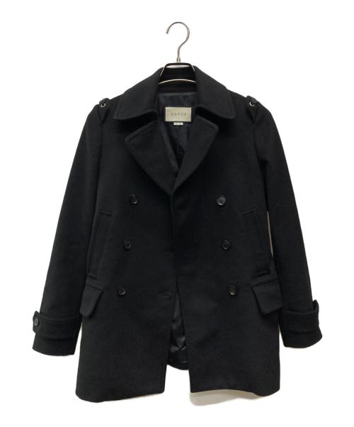 GUCCI（グッチ）GUCCI (グッチ) ウールダブルブレストコート/325072 ZGW07 ブラック サイズ:３６の古着・服飾アイテム