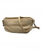 BOTTEGA VENETAボッテガベネタ）の古着「イントレチャート レザー ショルダーバッグ/192661」｜アイボリー