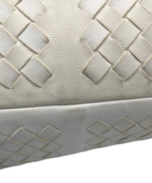 BOTTEGA VENETA（ボッテガベネタ）BOTTEGA VENETA (ボッテガベネタ) イントレチャートがま口ハンドバッグ/131670 ホワイトの古着・服飾アイテム