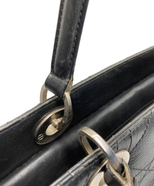 Christian Dior（クリスチャン ディオール）Christian Dior (クリスチャン ディオール) カナージュステッチ ハンドバッグ ブラックの古着・服飾アイテム