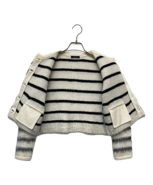 allureville（アルアバイル）allureville (アルアバイル) シャギーニットカーディガン/202520-16-300 ホワイト サイズ:2の古着・服飾アイテム