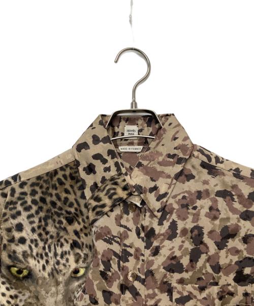 HERMES（エルメス）HERMES (エルメス) シルクレオパードシャツ ベージュ サイズ:38の古着・服飾アイテム