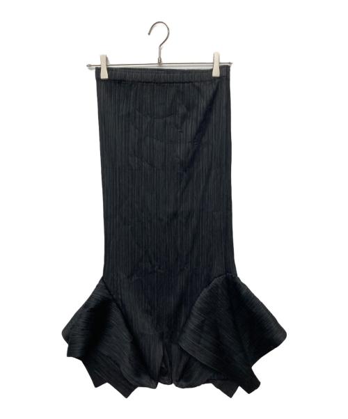 PLEATS PLEASE（プリーツプリーズ）PLEATS PLEASE (プリーツプリーズ) 変形プリーツスカート/PP61-JG561 ブラック サイズ:3の古着・服飾アイテム