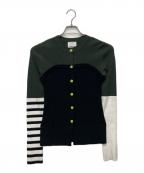 OMMOオーエムエムオー）の古着「BUSTIER DOCKING BORDER/882520503301 KNIT」｜グリーン×ブラック