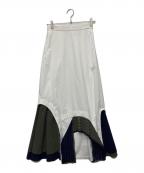 UN3D.アンスリード）の古着「LAYER PARTS SK レイヤー パーツ スカート/522450800601」｜ホワイト