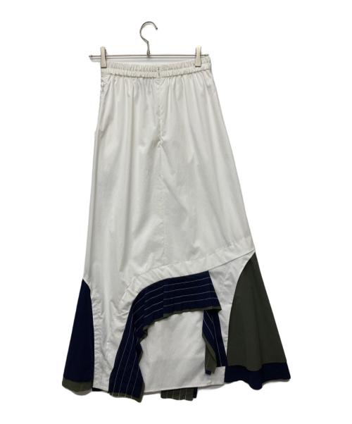 UN3D.（アンスリード）UN3D. (アンスリード) LAYER PARTS SK レイヤー パーツ スカート/522450800601 ホワイト サイズ:38の古着・服飾アイテム