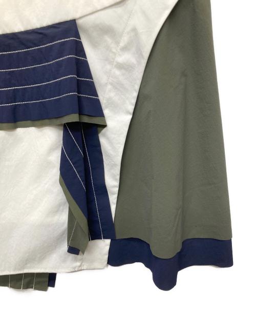 UN3D.（アンスリード）UN3D. (アンスリード) LAYER PARTS SK レイヤー パーツ スカート/522450800601 ホワイト サイズ:38の古着・服飾アイテム