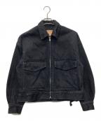 Graphpaperグラフペーパー）の古着「Selvage Denim Zip Jacket/GL251-30191RB」｜ブラック