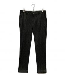 giab's ARCHIVIO（ジャブス アルキヴィオ）の古着「別注RIBringグレンプレイドジャージー 1プリーツリブパンツ/A5785」｜グレー