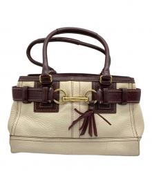 COACH（コーチ）の古着「ハンプトンズハンドバッグ/10212」｜ボルドーアイボリー