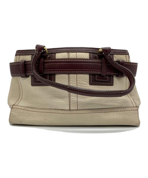 COACH（コーチ）COACH (コーチ) ハンプトンズハンドバッグ/10212 ボルドーアイボリーの古着・服飾アイテム