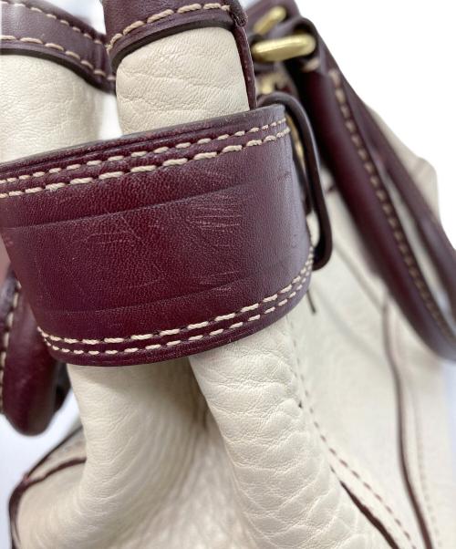 COACH（コーチ）COACH (コーチ) ハンプトンズハンドバッグ/10212 ボルドーアイボリーの古着・服飾アイテム