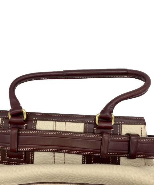 COACH（コーチ）COACH (コーチ) ハンプトンズハンドバッグ/10212 ボルドーアイボリーの古着・服飾アイテム