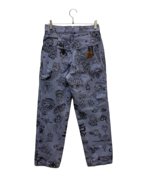 BlackEyePatch（ブラックアイパッチ）BlackEyePatch (ブラックアイパッチ) UE TATTOO FLASH DUCK PANTS ブルー サイズ:Ｓの古着・服飾アイテム