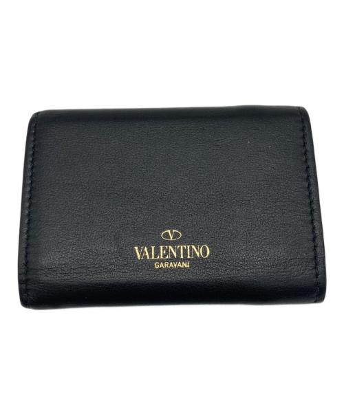 VALENTINO GARAVANI（ヴァレンティノ・ガラヴァーニ）VALENTINO GARAVANI (ヴァレンティノ・ガラヴァーニ) ロックスタッズ 三つ折り財布/W2P0Q47 ブラックの古着・服飾アイテム