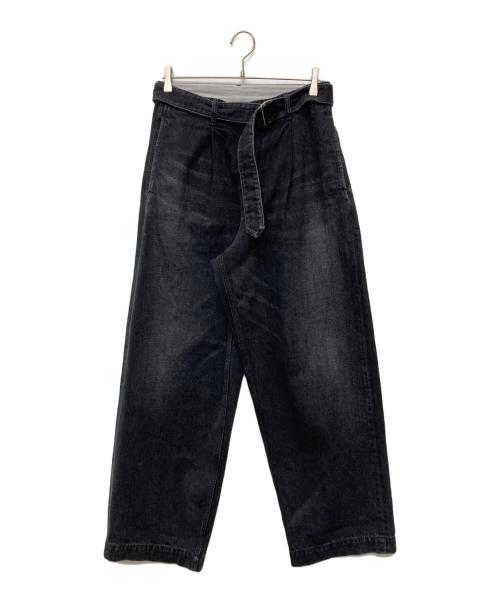 Graphpaper（グラフペーパー）Graphpaper (グラフペーパー) Selvage Denim Belted Pants/GU253-40064DB ブラック サイズ:1の古着・服飾アイテム