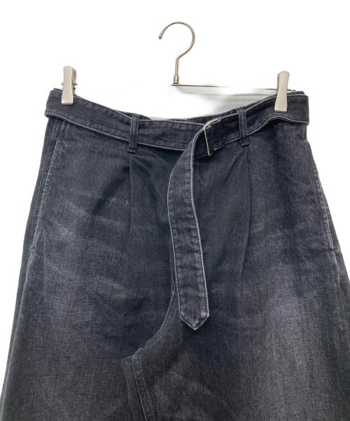 Graphpaper（グラフペーパー）Graphpaper (グラフペーパー) Selvage Denim Belted Pants/GU253-40064DB ブラック サイズ:1の古着・服飾アイテム