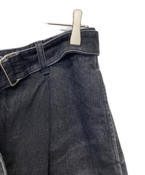 Graphpaper（グラフペーパー）Graphpaper (グラフペーパー) Selvage Denim Belted Pants/GU253-40064DB ブラック サイズ:1の古着・服飾アイテム