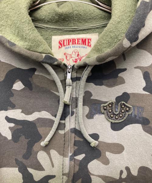 SUPREME（シュプリーム）Supreme (シュプリーム) TRUE RELIGION (トゥルー レリジョン) 25AW Zip Up Hooded Sweatshirt Woodland Camo オリーブ サイズ:Lの古着・服飾アイテム