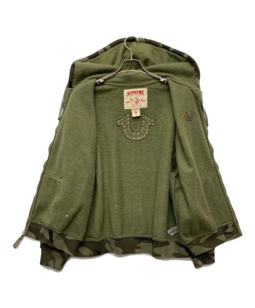 SUPREME（シュプリーム）Supreme (シュプリーム) TRUE RELIGION (トゥルー レリジョン) 25AW Zip Up Hooded Sweatshirt Woodland Camo オリーブ サイズ:Lの古着・服飾アイテム