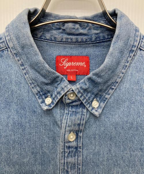 SUPREME（シュプリーム）Supreme (シュプリーム) CLASSIC LOGO DENIM SHIRT ブルー サイズ:Lの古着・服飾アイテム