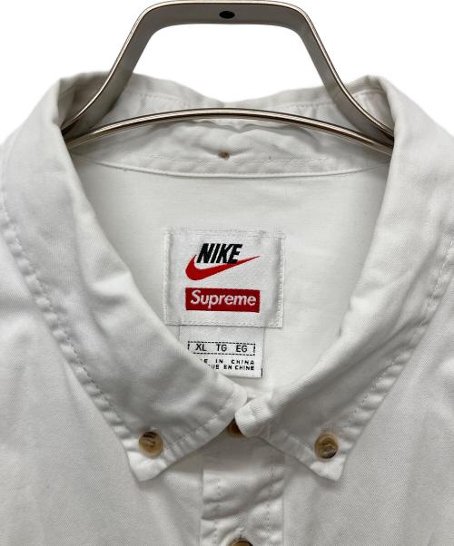 SUPREME（シュプリーム）SUPREME (シュプリーム) NIKE (ナイキ) Cotton Twill Shirt/DC1083-133 ホワイト サイズ:XLの古着・服飾アイテム