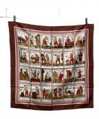 HERMESエルメス）の古着「カレ90 L'ALPHABET DES METIERS」｜ブラウン