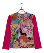 PLEATS PLEASEプリーツプリーズ）の古着「GRAFFITI ART カットソー/PP17-JR441」｜ピンク