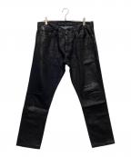 RALPH LAUREN BlackLabelラルフローレンブラックレーベル）の古着「ワックスコーティングデニムパンツ」｜インディゴ