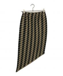 ISSEY MIYAKE（イッセイミヤケ）の古着「バイアスプリーツスカート/IM84-FG913」｜ブラック×ベージュ