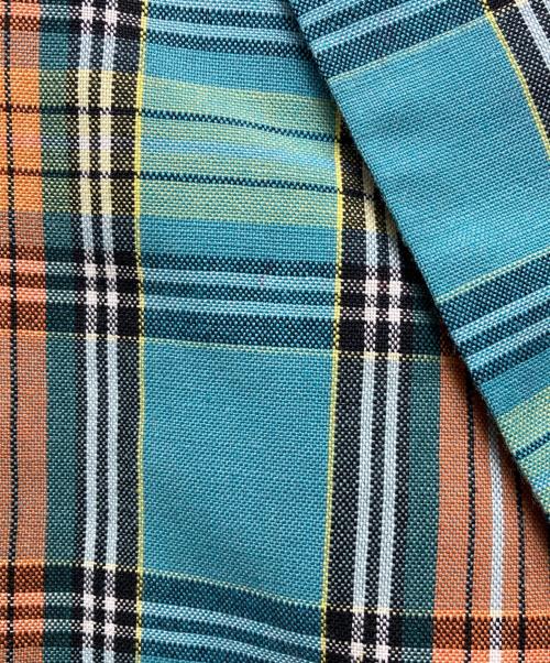 COMME des GARCONS HOMME PLUS（コムデギャルソンオムプリュス）COMME des GARCONS HOMME PLUS (コムデギャルソンオムプリュス) 14SS サマーウールタータンチェックアームカバードッキングレイヤードテーラードジャケット/PM-J076 グリーン サイズ:Ｍの古着・服飾アイテム