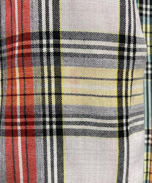 COMME des GARCONS HOMME PLUS（コムデギャルソンオムプリュス）COMME des GARCONS HOMME PLUS (コムデギャルソンオムプリュス) 14SS サマーウールタータンチェックアームカバードッキングレイヤードテーラードジャケット/PM-J076 グリーン サイズ:Ｍの古着・服飾アイテム