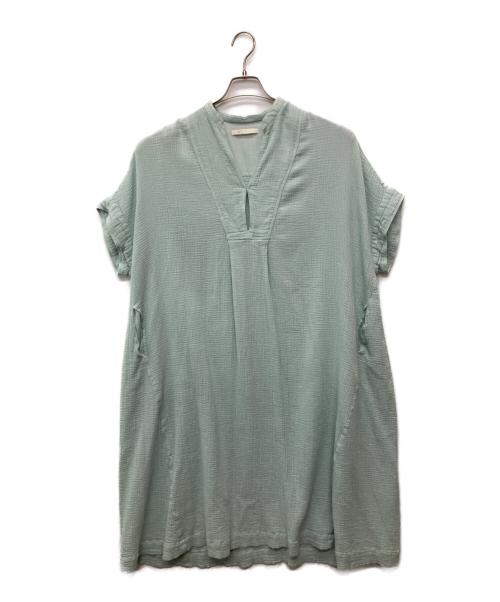 ne quittez pas（ヌキテパ）ne quittez pas (ヌキテパ) Double Gauze Big Shirts Dress スカイブルー サイズ:FREEの古着・服飾アイテム