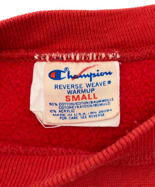 Champion REVERSE WEAVE（チャンピオン リバース ウィーブ）Champion REVERSE WEAVE (チャンピオン リバース ウィーブ) ヴィンテージクルーネックスウェット レッド サイズ:Ｓの古着・服飾アイテム