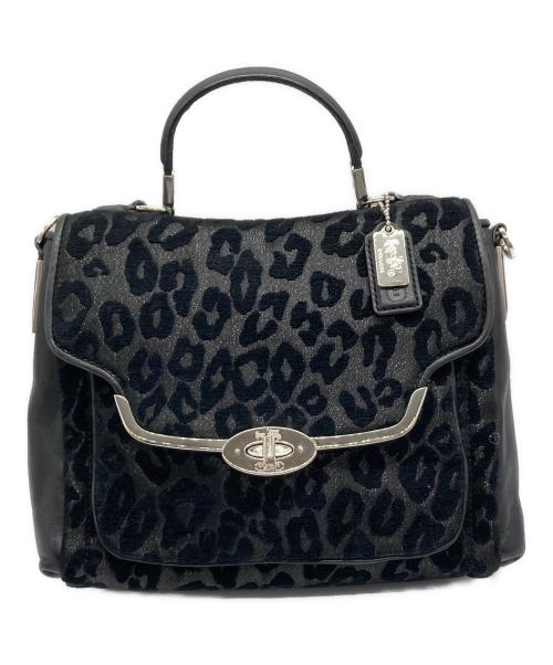 COACH（コーチ）COACH (コーチ) マディソン シェニール オセロット スモール セイディー フラップ サッチェル/26284 ブラックの古着・服飾アイテム