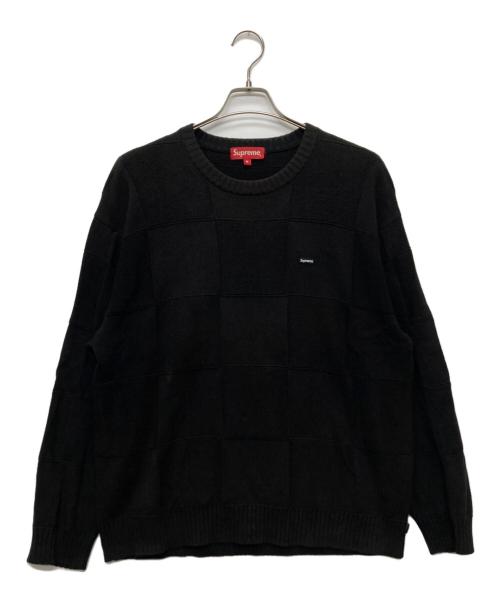 SUPREME（シュプリーム）SUPREME (シュプリーム) Tonal Checkerboard Small Box Sweater ブラック サイズ:Ｍの古着・服飾アイテム