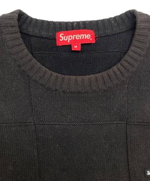 SUPREME（シュプリーム）SUPREME (シュプリーム) Tonal Checkerboard Small Box Sweater ブラック サイズ:Ｍの古着・服飾アイテム