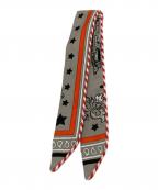 HERMESエルメス）の古着「ツイリードール キャンディ/シルクスカーフ」｜グレー×オレンジ