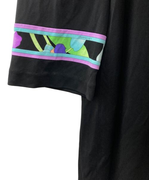 LEONARD FASHION（レオナールファッション）LEONARD FASHION (レオナールファッション) フラワーデザインロングスリーブカットソー ブラック サイズ:40の古着・服飾アイテム