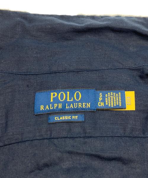 POLO RALPH LAUREN（ポロ・ラルフローレン）POLO RALPH LAUREN (ポロ・ラルフローレン) オープンカラーリネンシャツ ネイビー サイズ:Sの古着・服飾アイテム