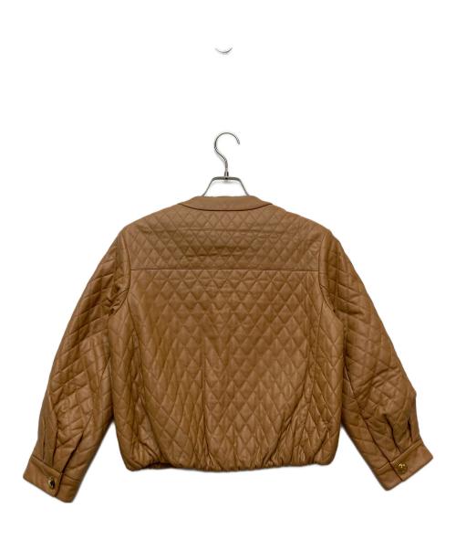 GRACE CLASS（グレースクラス）GRACE CLASS (グレースクラス) レザーキルティングノーカラージャケット/2930 4071-0 ベージュ サイズ:38の古着・服飾アイテム