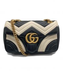 GUCCI（グッチ）の古着「GG マーモントチェーンショルダーバッグ/448879」｜ブラック