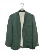 seya.セヤ）の古着「ウールシルクコットンノーカラージャケット」｜グリーン