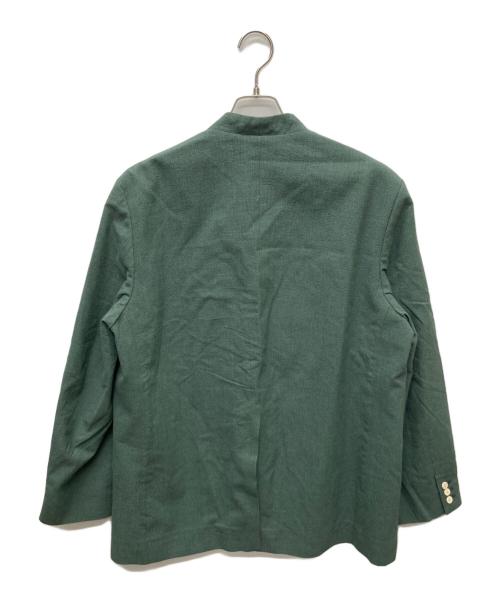 seya.（セヤ）seya. (セヤ) ウールシルクコットンノーカラージャケット グリーン サイズ:Lの古着・服飾アイテム