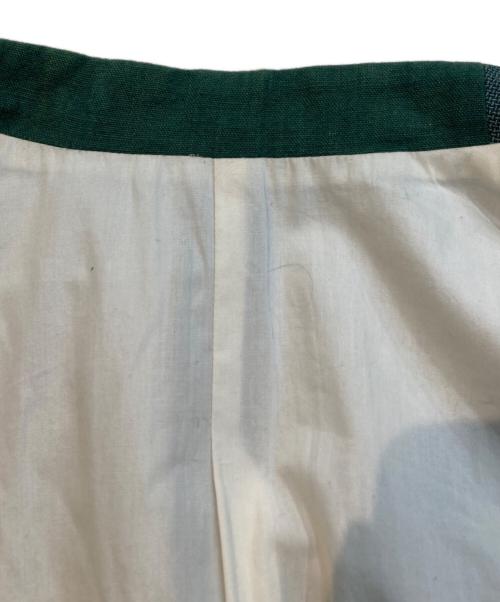 seya.（セヤ）seya. (セヤ) ウールシルクコットンノーカラージャケット グリーン サイズ:Lの古着・服飾アイテム