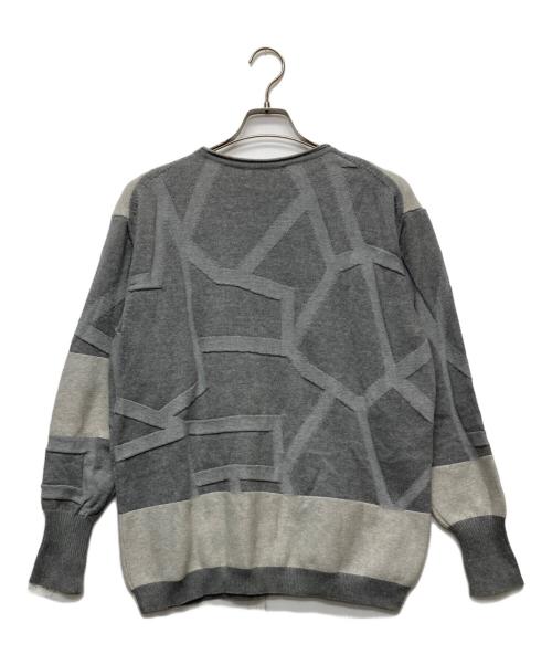 ISSEY MIYAKE MEN（イッセイミヤケメン）ISSEY MIYAKE MEN (イッセイミヤケメン) 総柄コットンニット/ME81KN212 グレー サイズ:2の古着・服飾アイテム