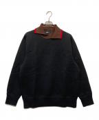 KOLORカラー）の古着「C-Eggplant 襟付きスウェットシャツ/22WCM-T05201」｜ブラック