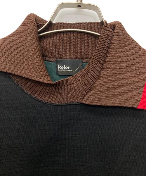 KOLOR（カラー）KOLOR (カラー) C-Eggplant 襟付きスウェットシャツ/22WCM-T05201 ブラック サイズ:3の古着・服飾アイテム